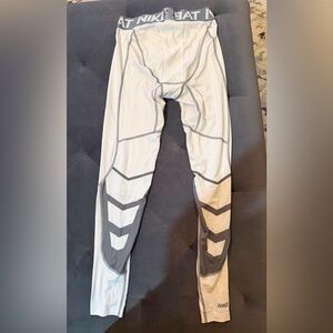 Nike Pro Combat White and Gray Leggings